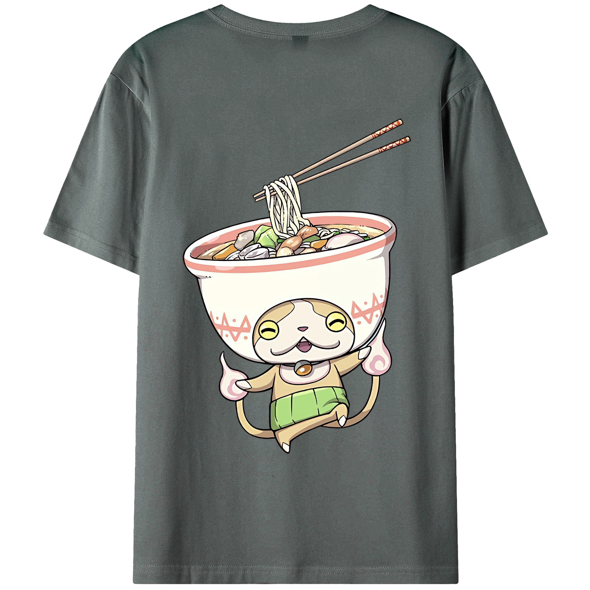 （画像用） 妖怪ウォッチ Yo-kai Watch 綿100％ メンズ半袖Tシャツ（バックプリント） 通気性